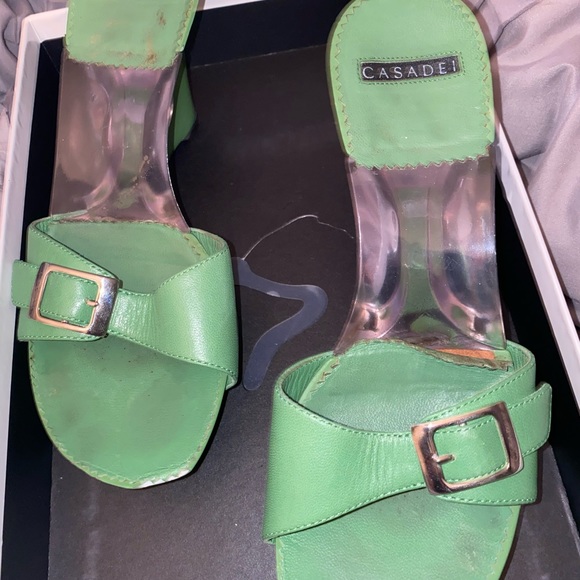 Casadei Green Wedge acrylic sandal - Picture 6 of 7